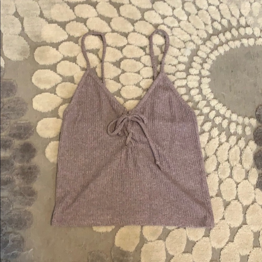 Don’t Ask Why Lilac Purple Front Tie Tank Top O/S